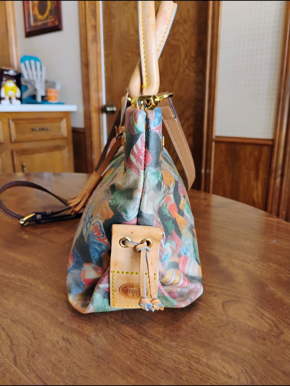 Dooney & Bourke Hard Candy All Over Coated Canvas Satchel/Cross Body Purse - Picture 8 of 16